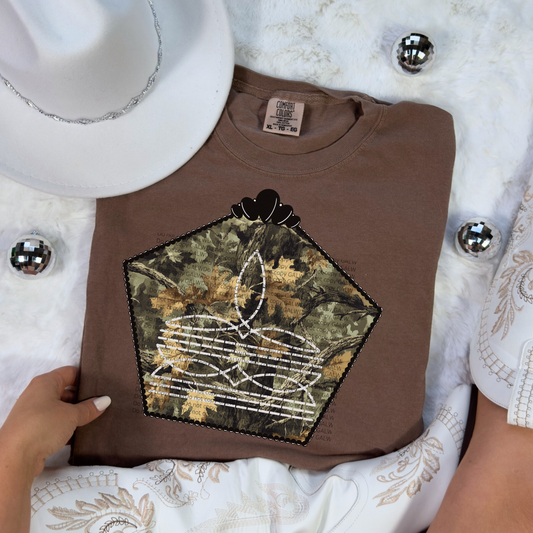 Camo Western Boot Stitch Design Tee/Sweatshirt