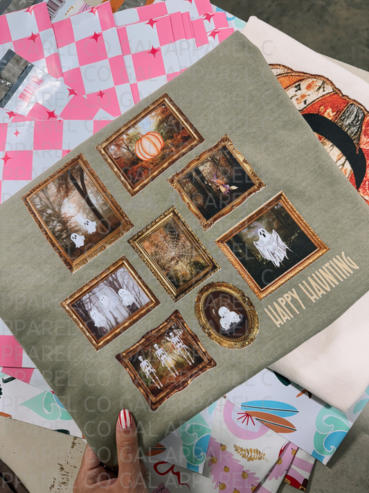Happy Haunting Vintage Picture Frames Tee/Sweatshirt