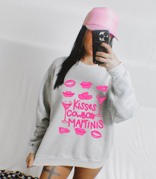 Kisses, Cowboys & Martinis Tee/Sweatshirt