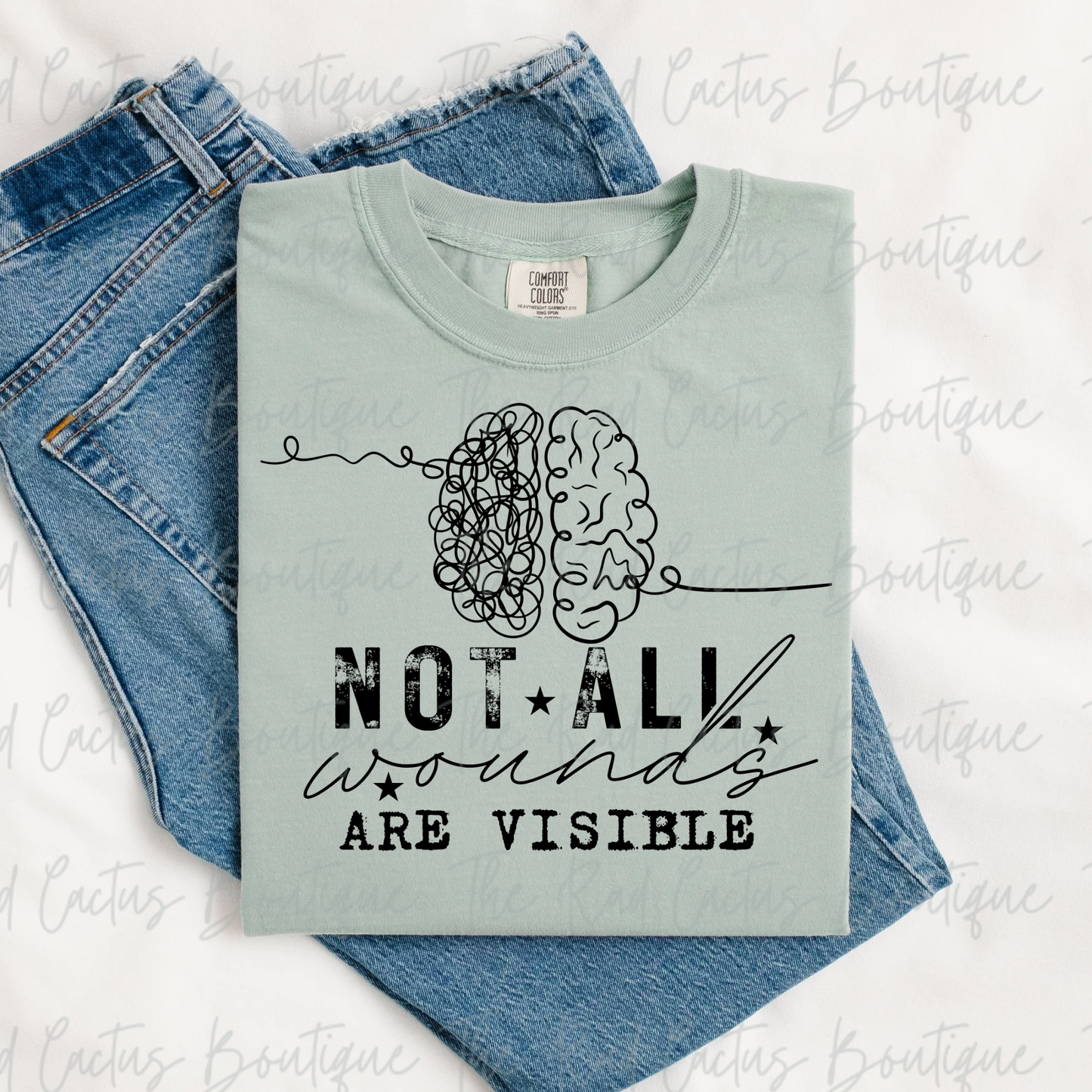 Not All Wounds Are Visible Mental Health Awareness Graphic Tee or Crewneck Sweatshirt