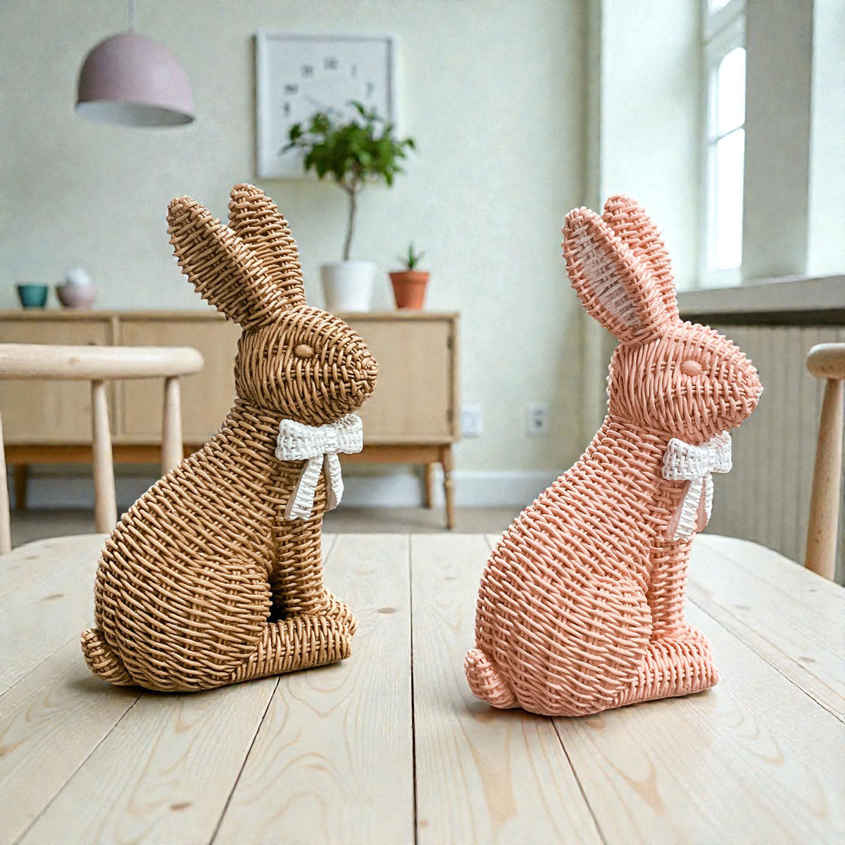 Basketweave Resin Easter Bunny