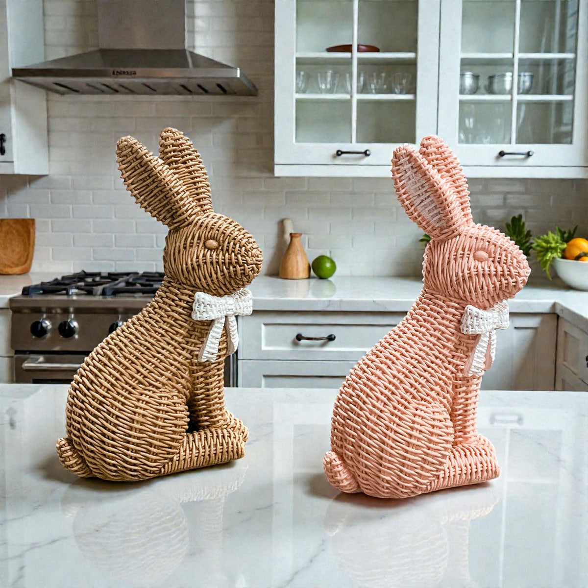 Basketweave Resin Easter Bunny