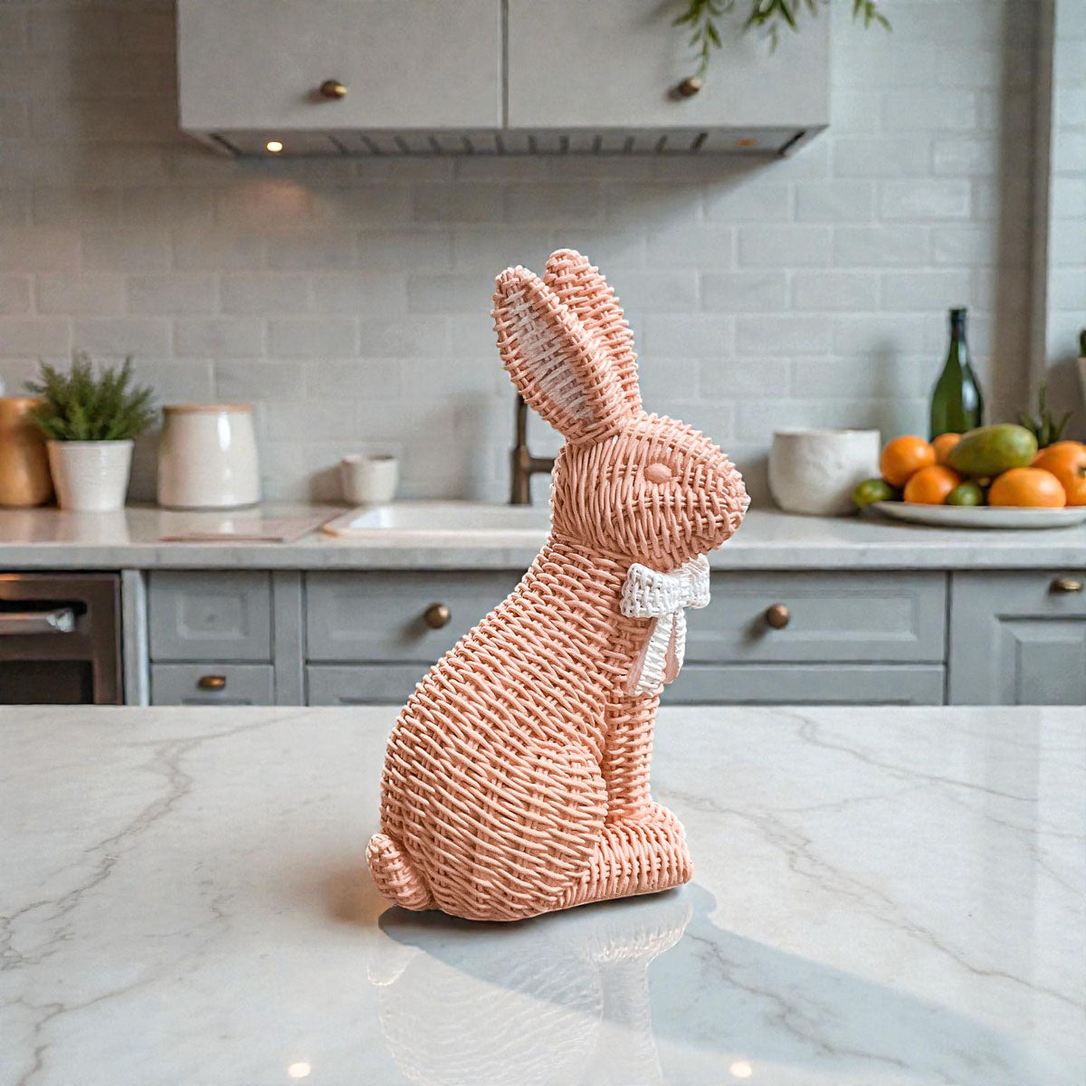 Basketweave Resin Easter Bunny