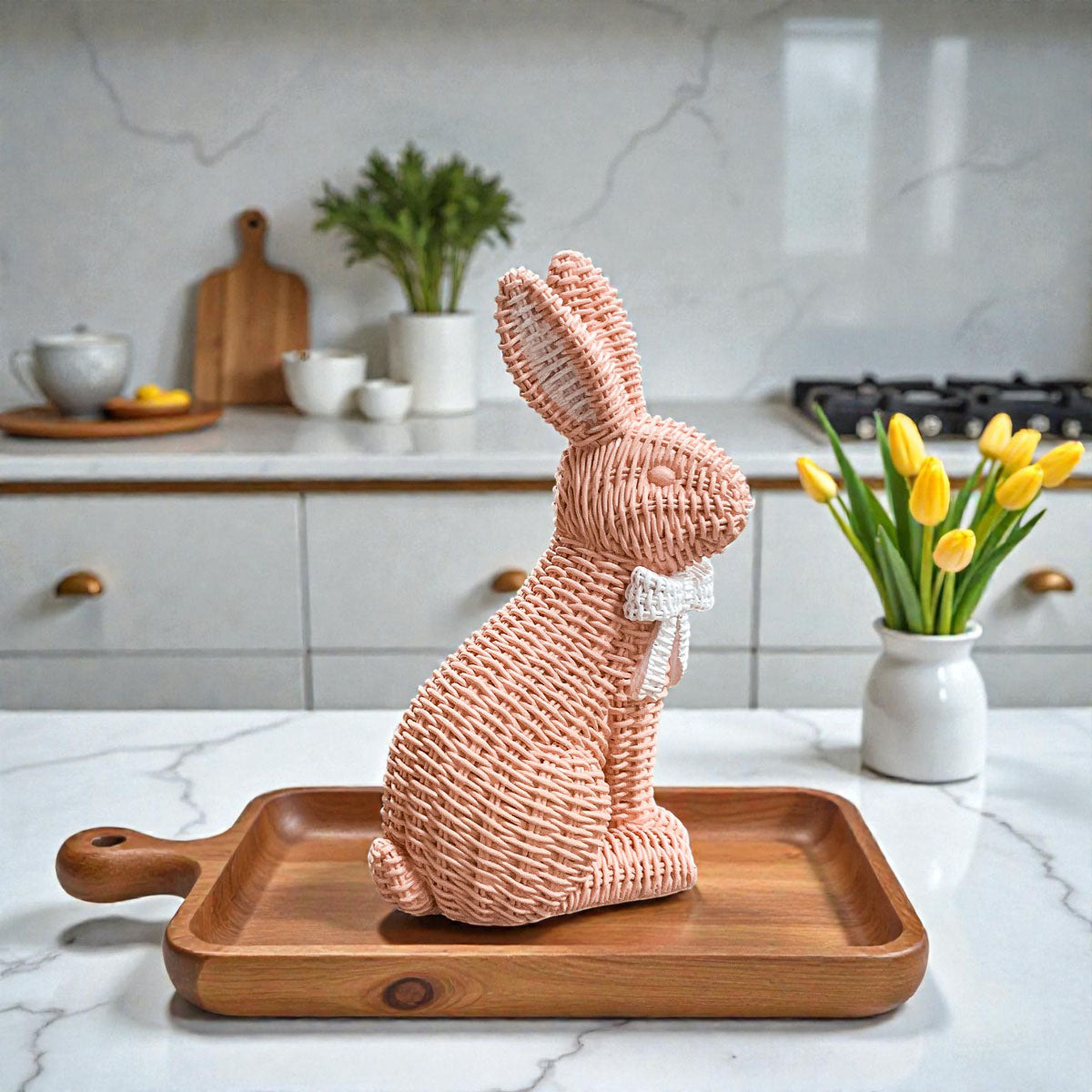 Basketweave Resin Easter Bunny