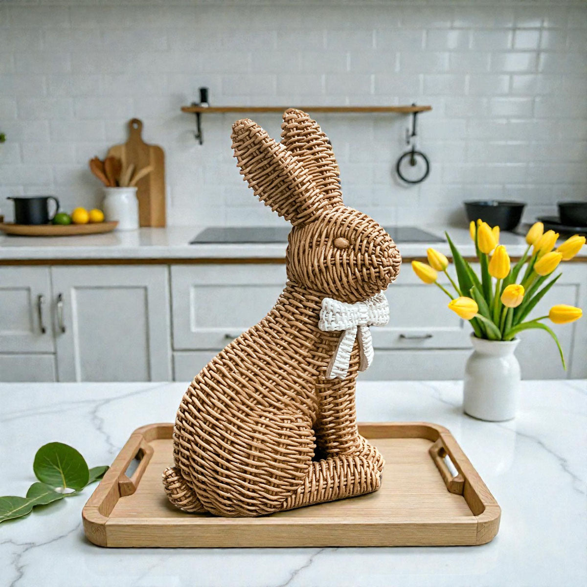 Basketweave Resin Easter Bunny