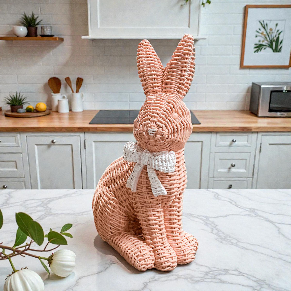 Basketweave Resin Easter Bunny