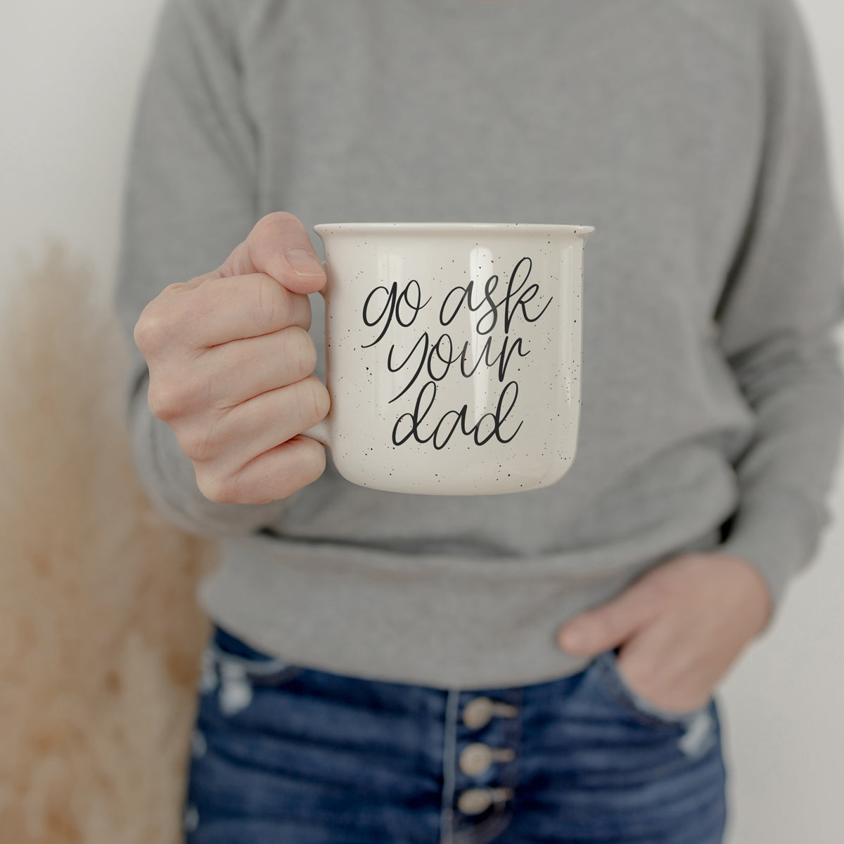 Parent humor ceramic mug with modern typography