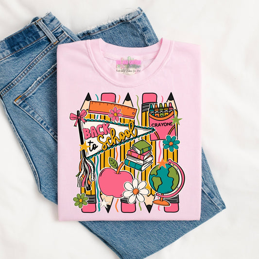 Back to School Pennant Graphic Tee or Crewneck Sweatshirt