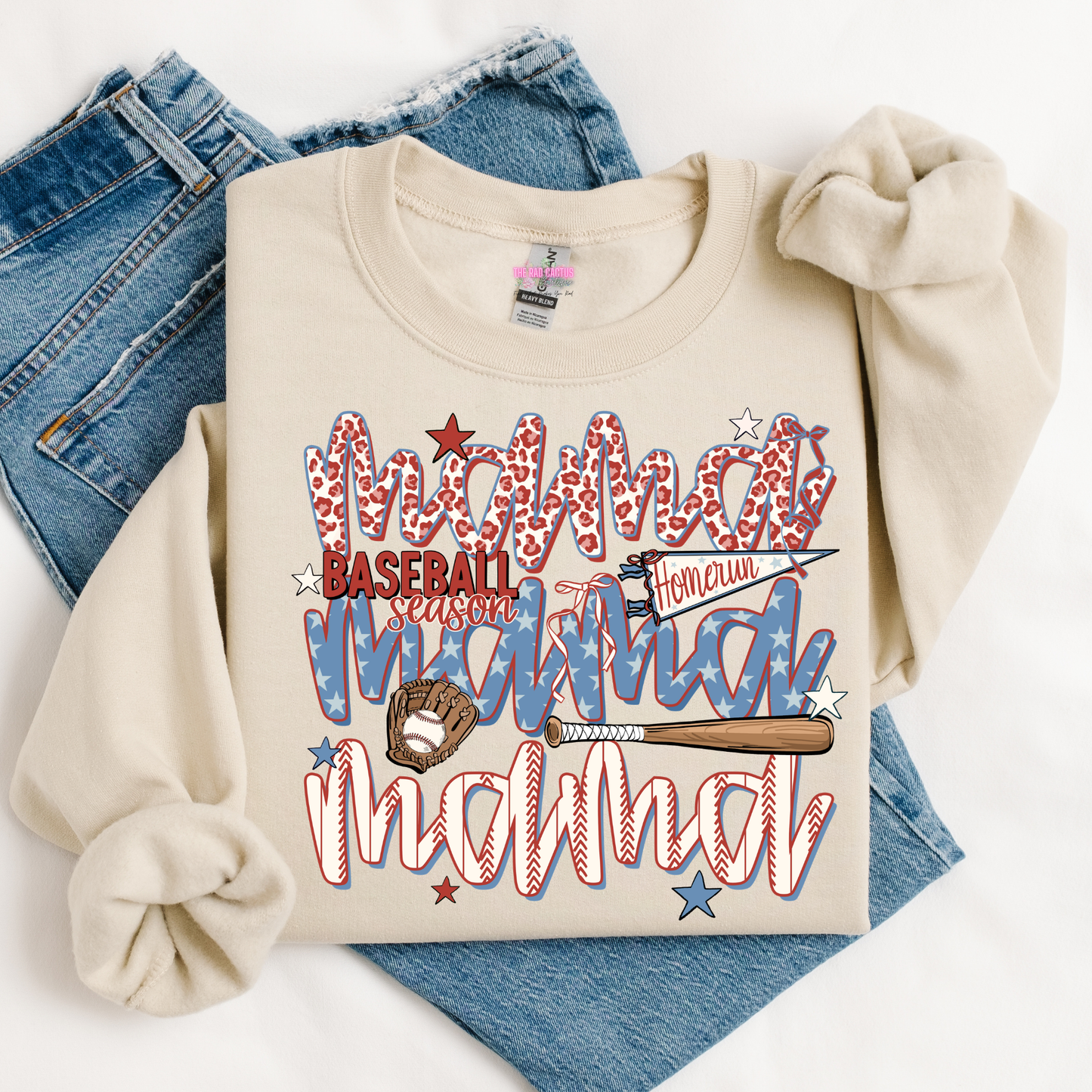 Mama Baseball Season Graphic Tee or Crewneck Sweatshirt