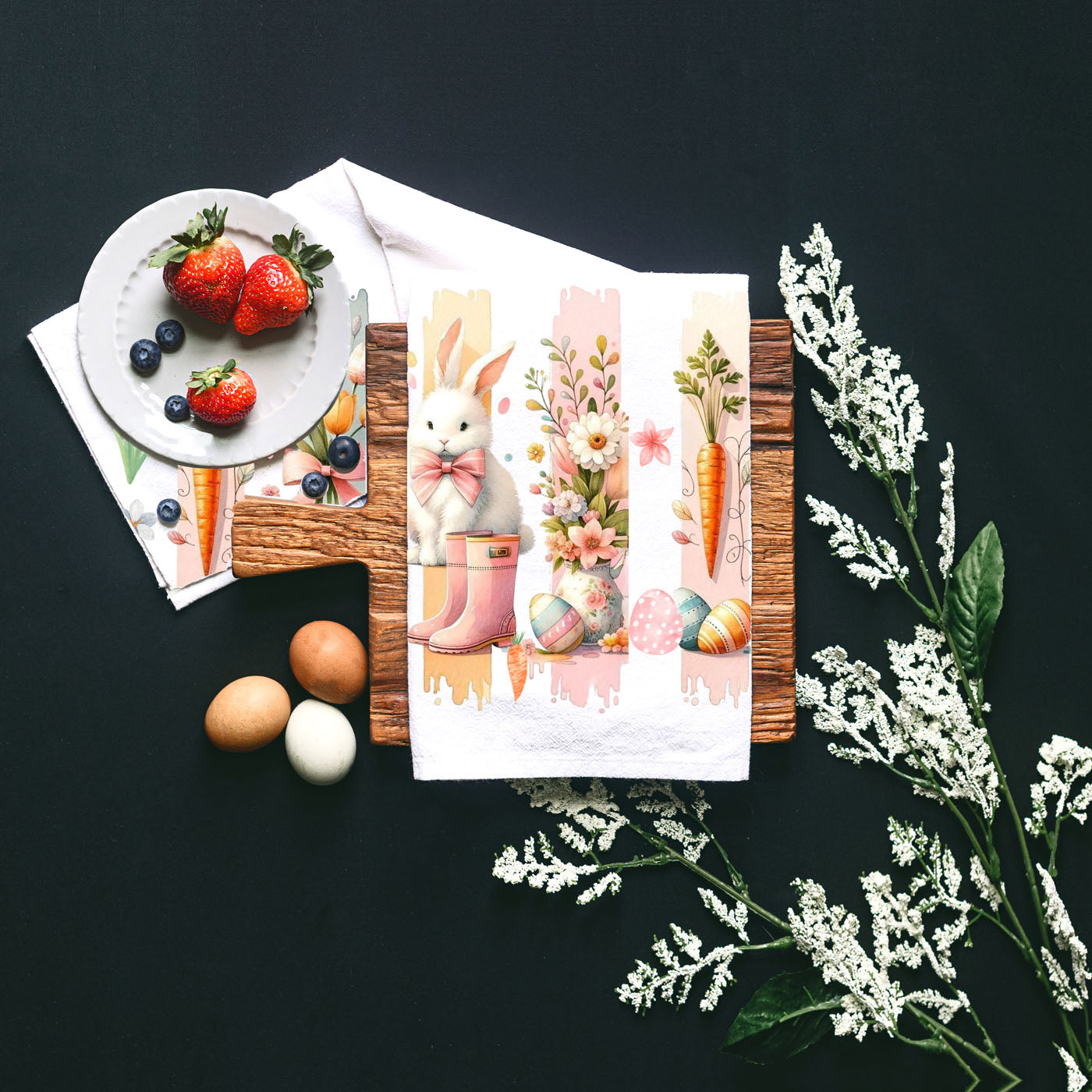 Artistic bunny kitchen towel Easter watercolor style
Watercolor spring kitchen towel bunny tulips basket
Easter bunny art kitchen towel watercolor farmhouse
Cottagecore spring towel watercolor brushstroke bunny