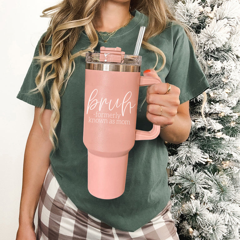 Bruh Pink Tumbler
