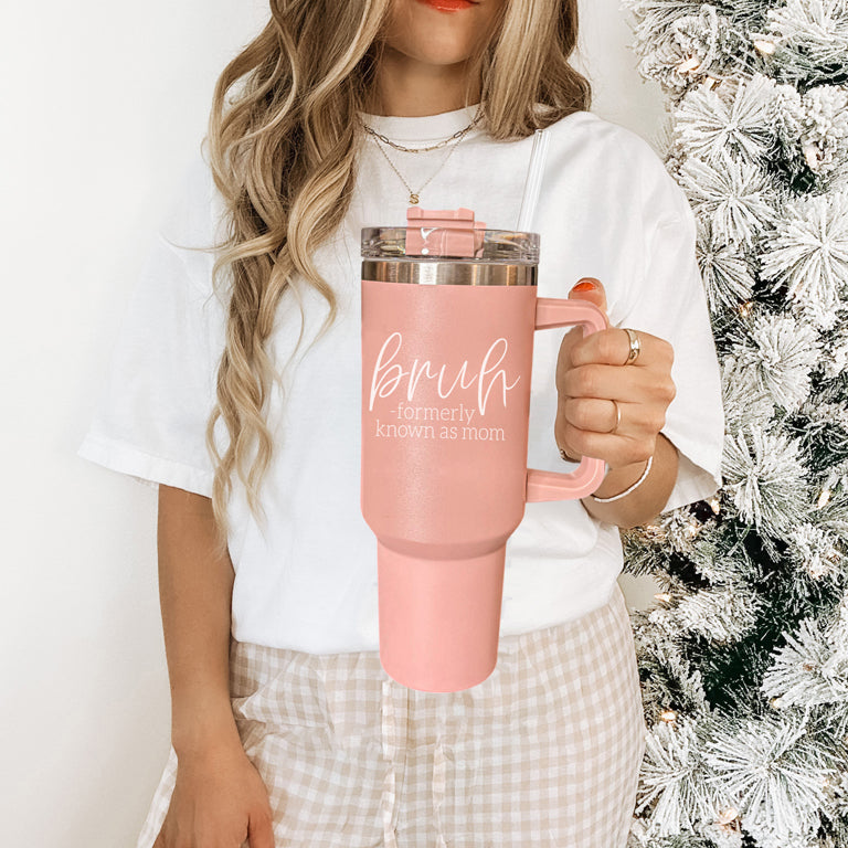 Bruh Pink Tumbler