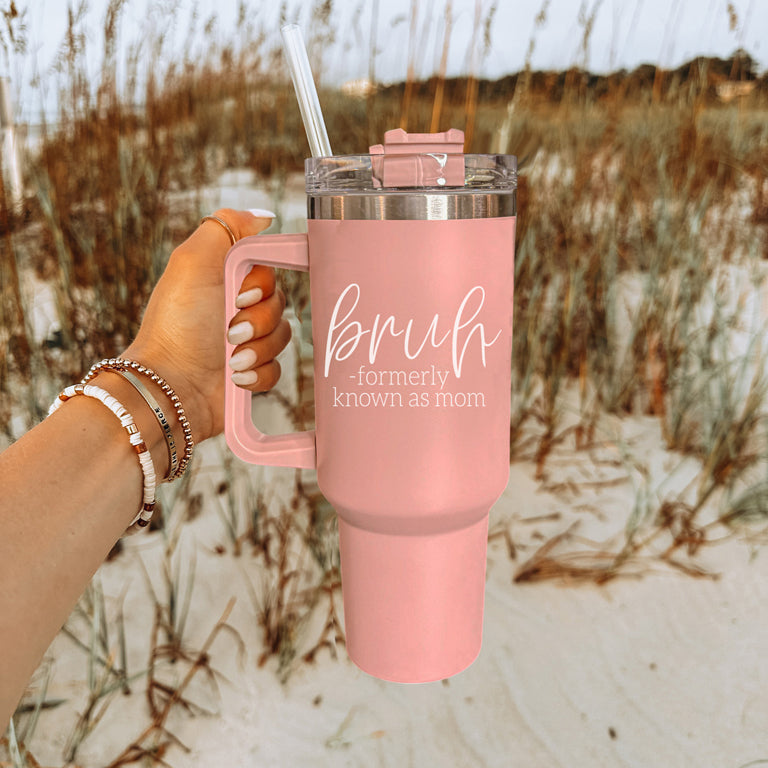 Bruh Pink Tumbler
