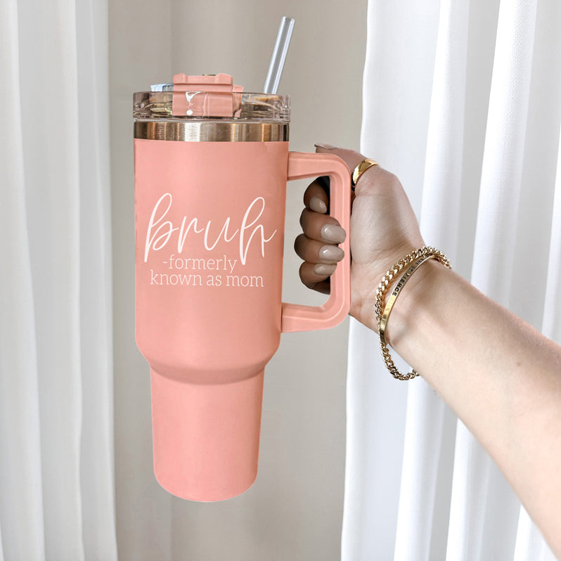 Bruh Pink Tumbler