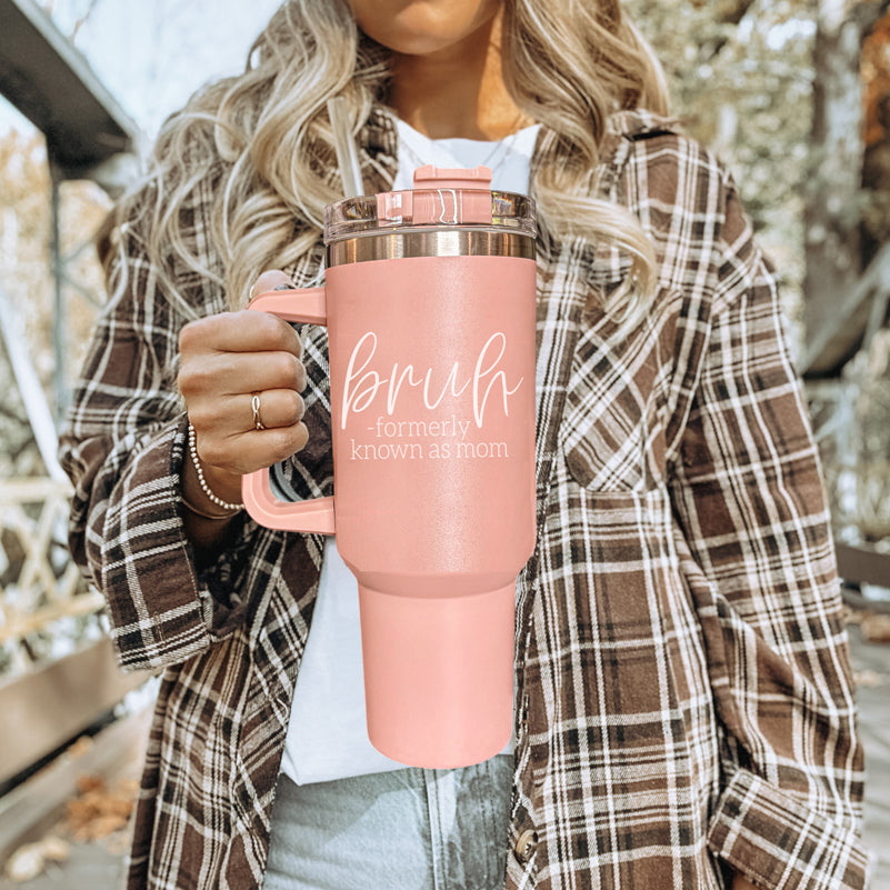 Bruh Pink Tumbler