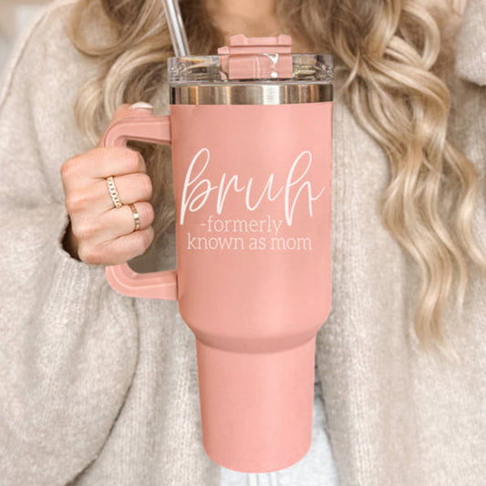 Bruh Pink Tumbler