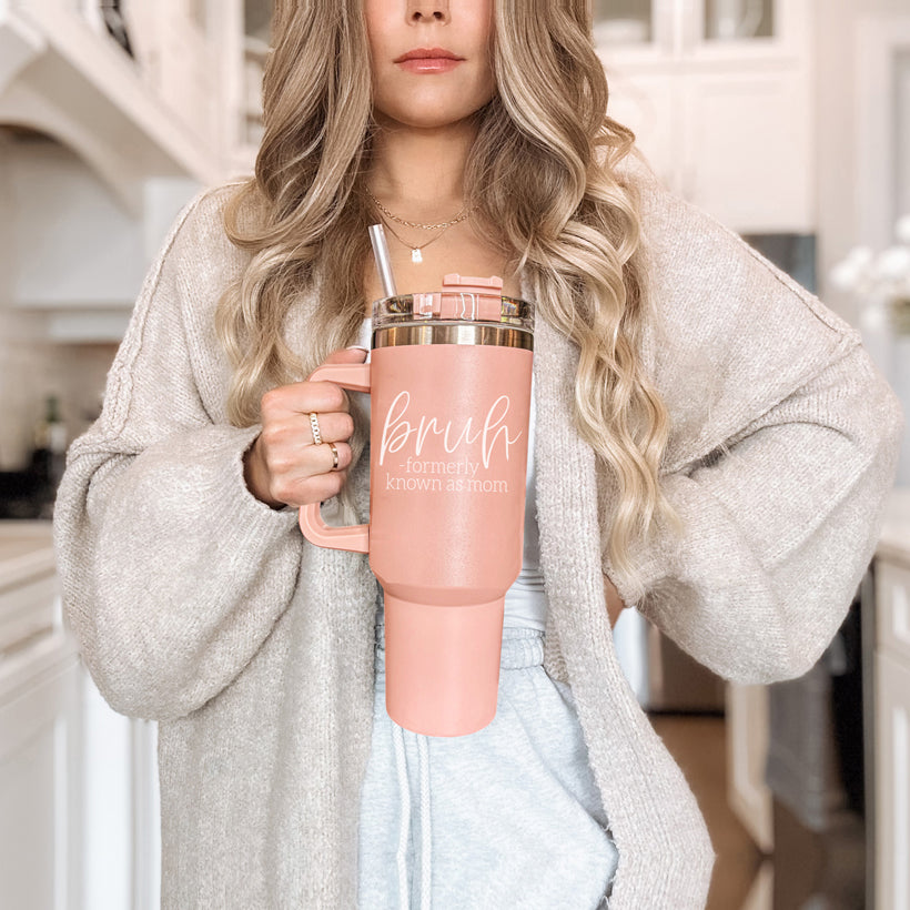 Bruh Pink Tumbler
