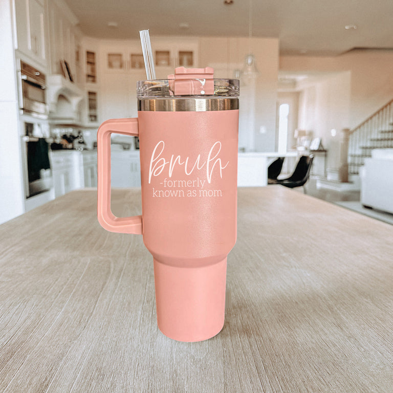 Bruh Pink Tumbler