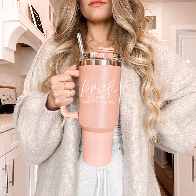 Bruh Pink Tumbler