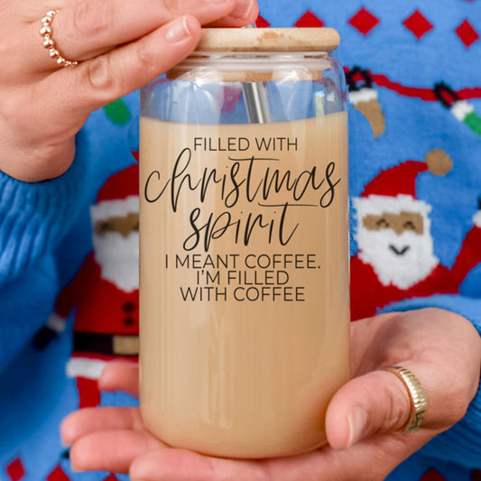 Christmas Spirit Glass Cup