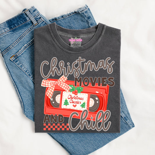Christmas Movies and Chill Graphic Tee or Crewneck Sweatshirt