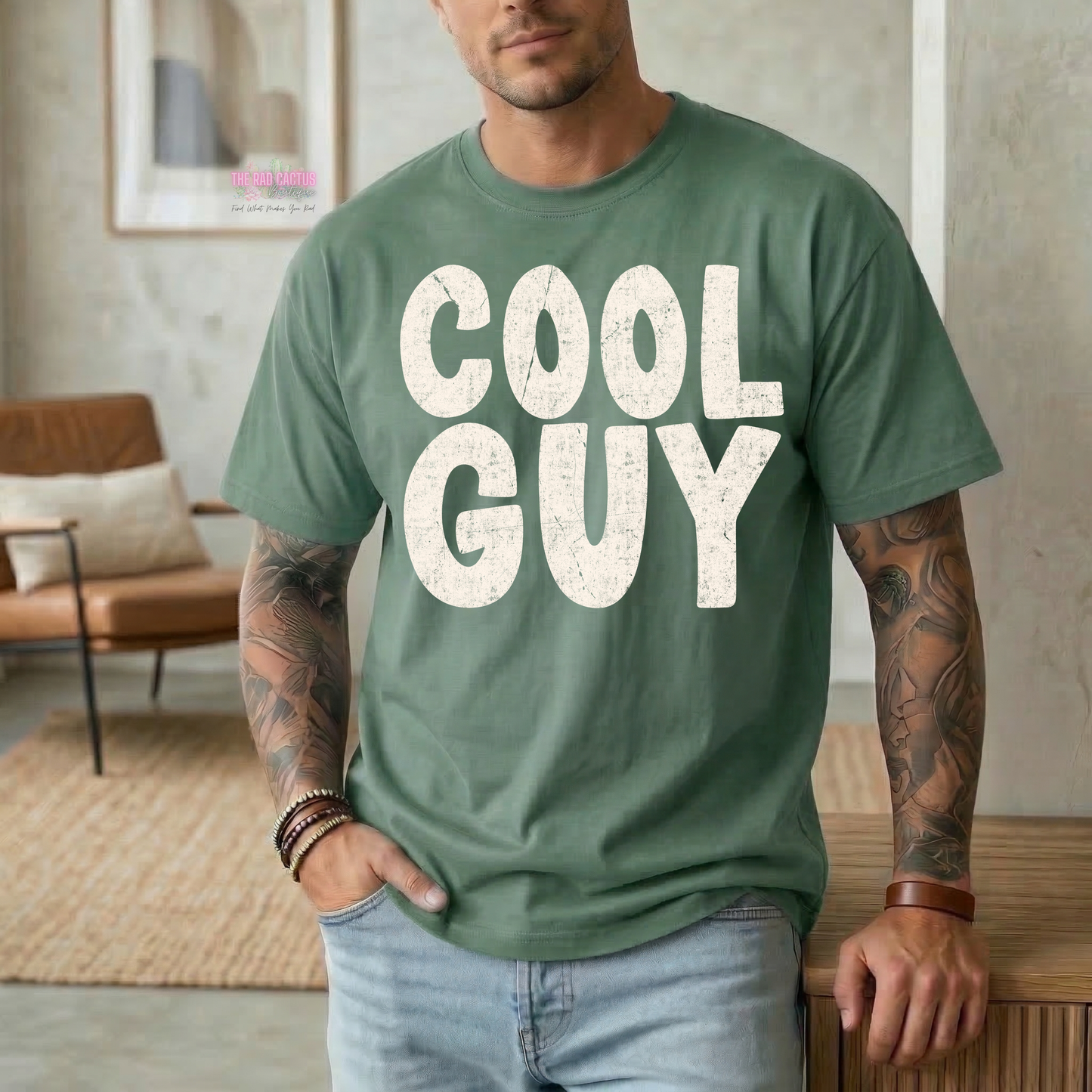 Cool Guy Cream Ink Graphic Tee or Crewneck Sweatshirt