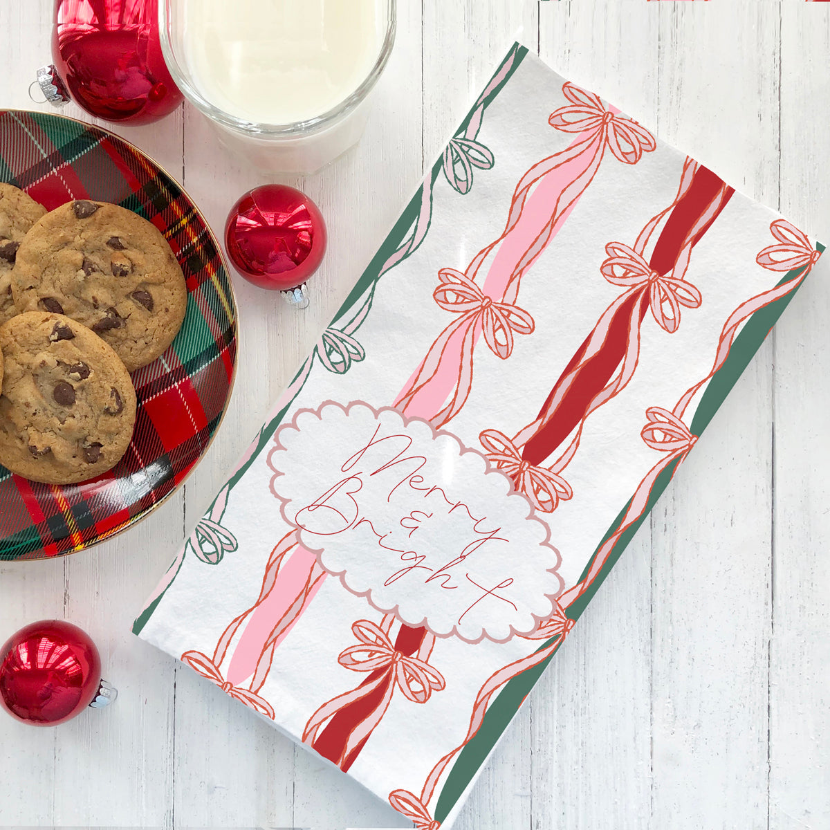 Chic holiday kitchen towel design
Stylish Christmas kitchen decor towel
Feminine Christmas kitchen decor
Girly Christmas kitchen towel design
Pretty bow holiday kitchen towel