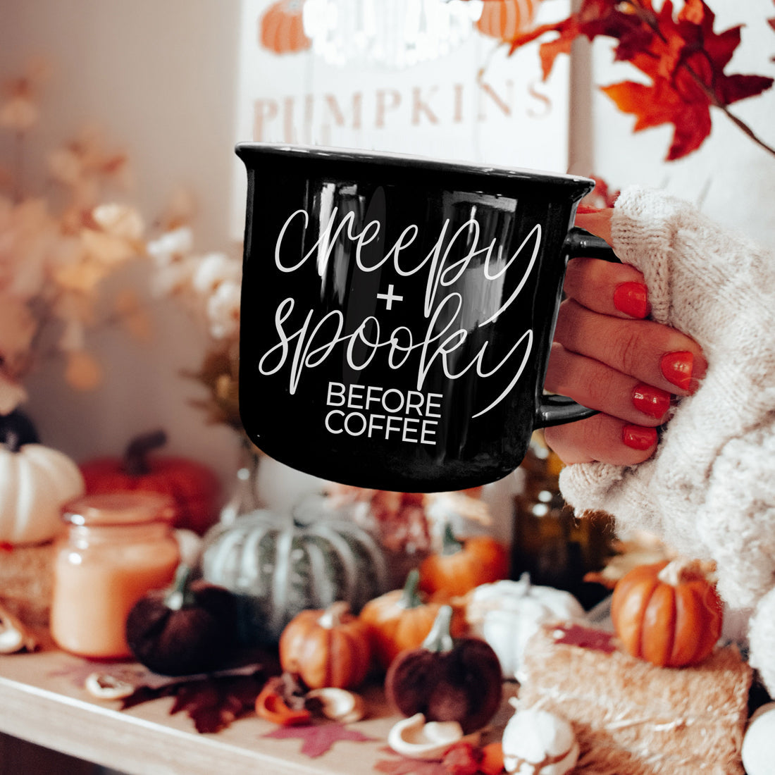 Gothic Coffee Gift Black Ceramic Creepy Before Coffee Mug
Sarcastic Gothic Coffee Cup Creepy Morning Quote