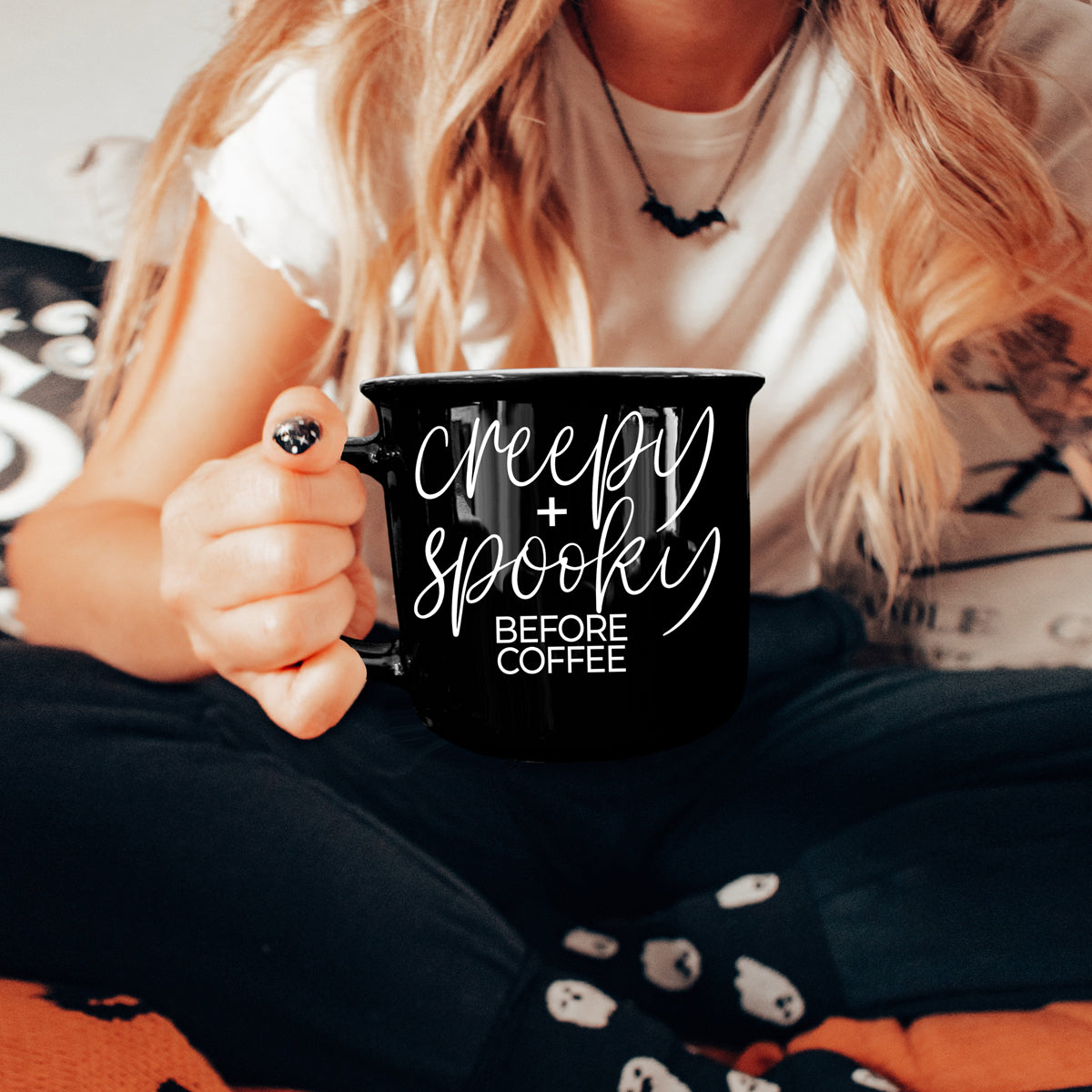 Handcrafted spooky mug
14.5oz Halloween mug
Double sided spooky mug
Microwave safe creepy cup
