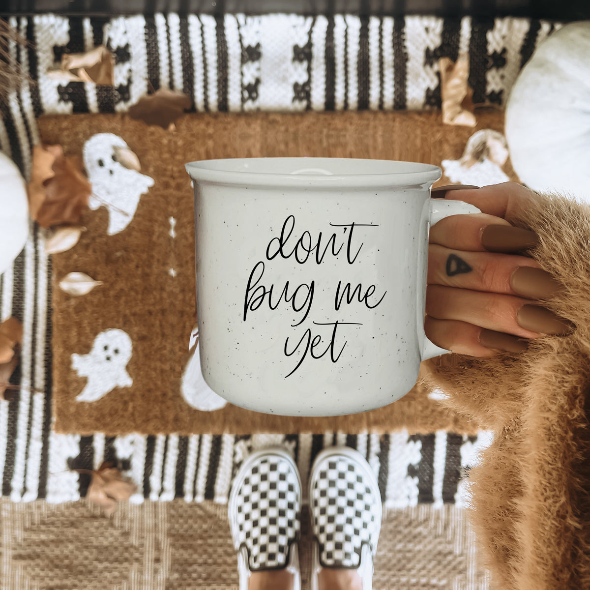 Premium ceramic mug with morning boundaries quote