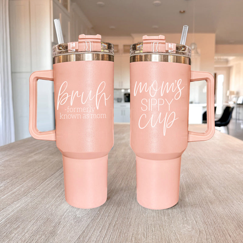 Bruh Pink Tumbler