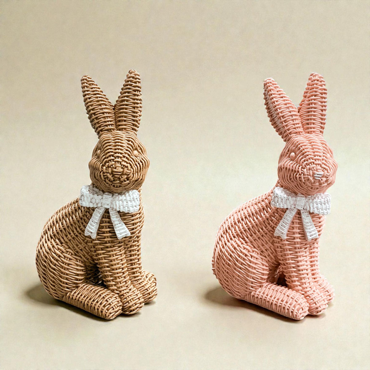 Basketweave Resin Easter Bunny