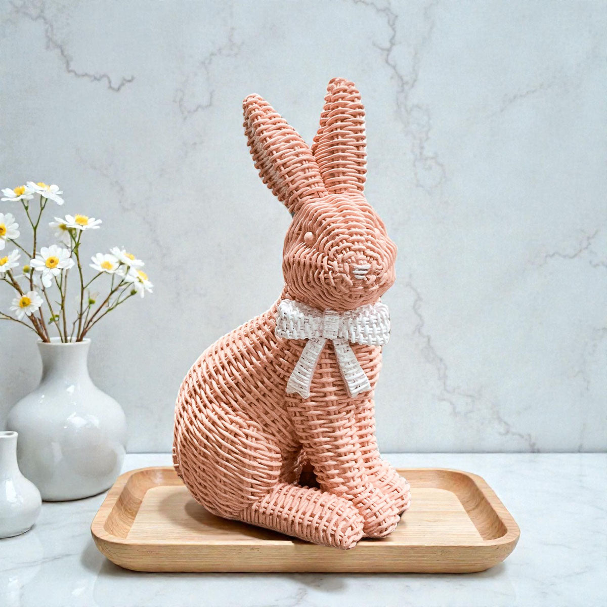 Basketweave Resin Easter Bunny