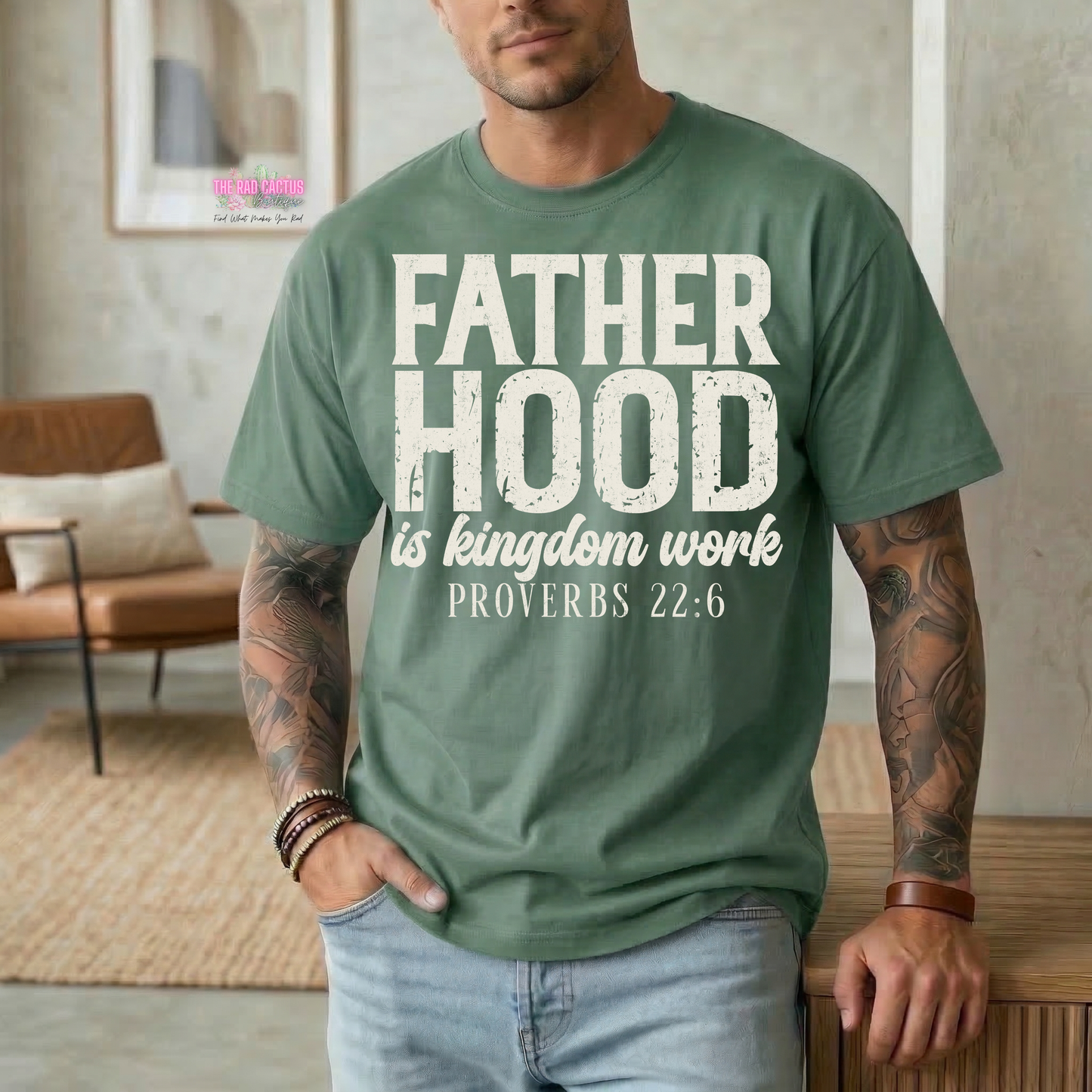 Fatherhood Is Kingdom Work Graphic Tee or Crewneck Sweatshirt