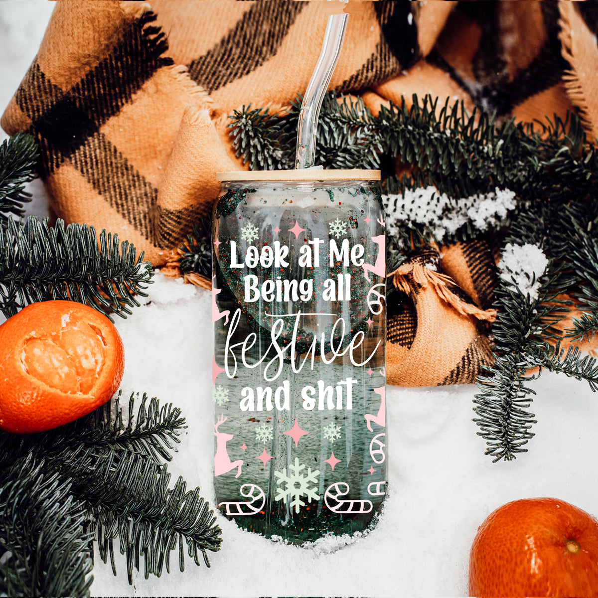 Being Festive Glass Cup