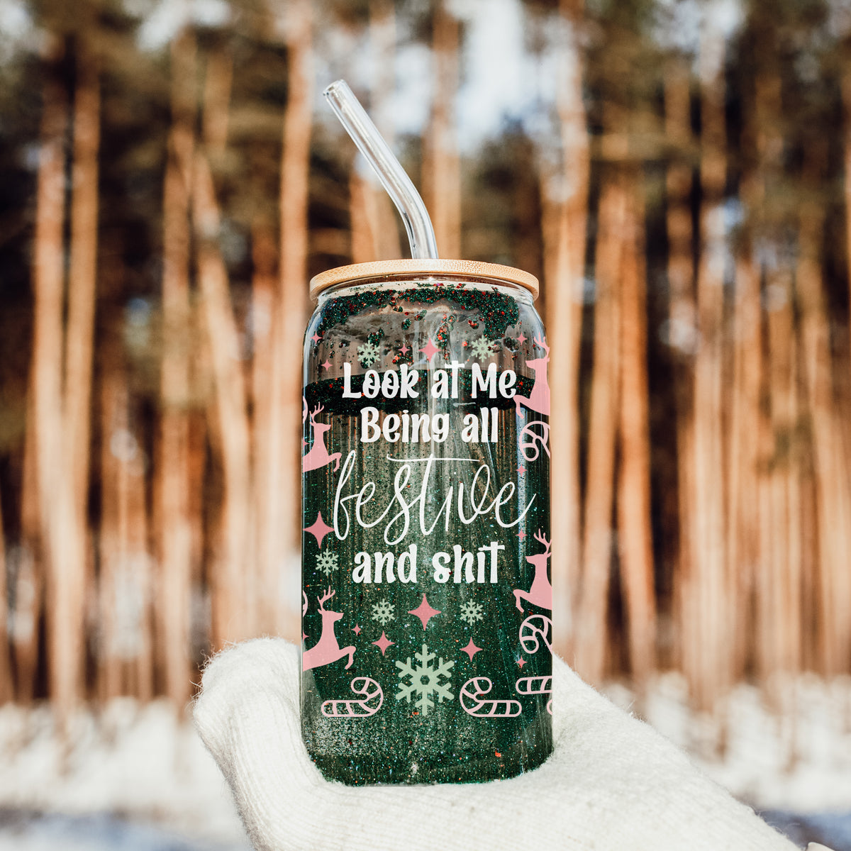 Being Festive Glass Cup