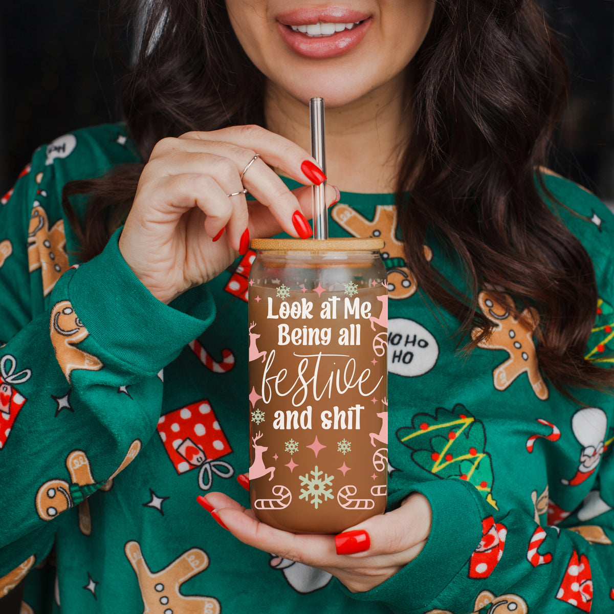 Being Festive Glass Cup