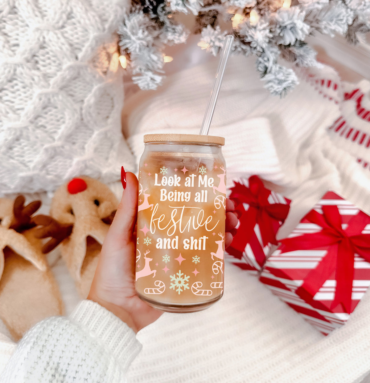 Being Festive Glass Cup