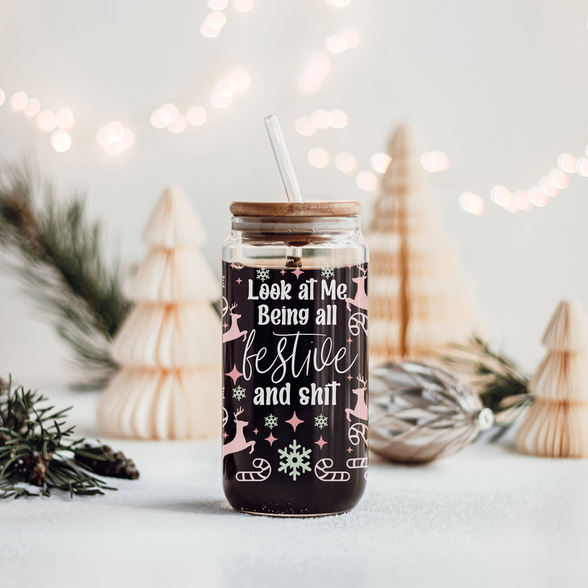 Being Festive Glass Cup
