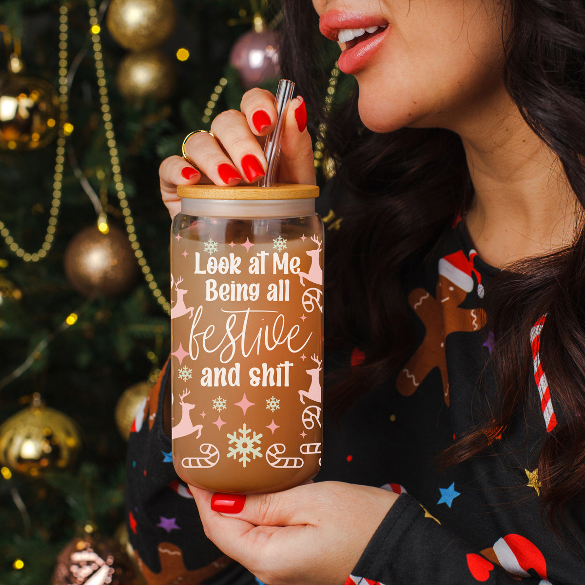 Being Festive Glass Cup