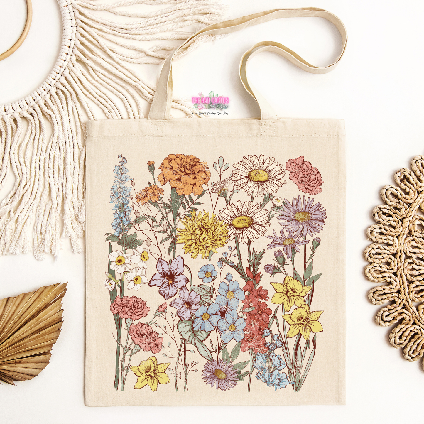 Vintage Floral Garden Tote Bag