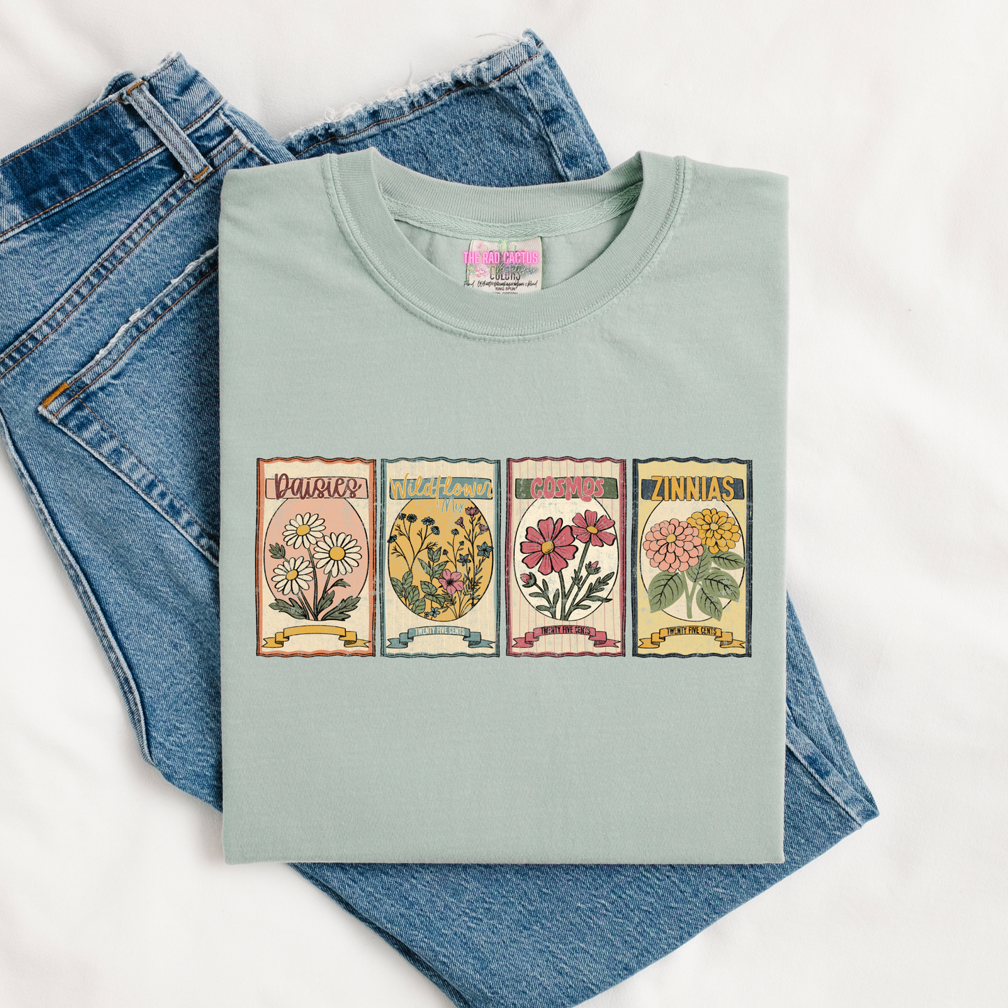 Vintage Flower Seed Packets Graphic Tee or Crewneck Sweatshirt