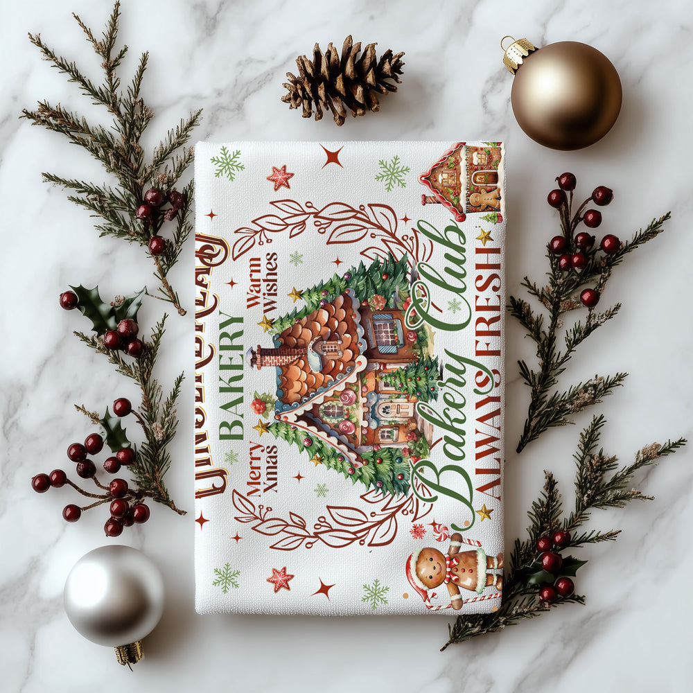 Practical Christmas kitchen towel design
Everyday use holiday kitchen towel
Kitchen essential Christmas towel gingerbread