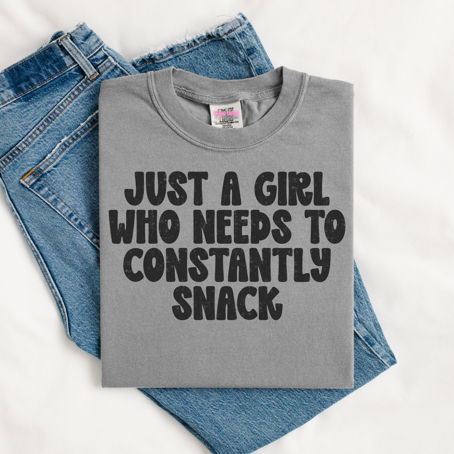 Just A Girl Who Needs To Constantly Snack Graphic Tee or Crewneck Sweatshirt
