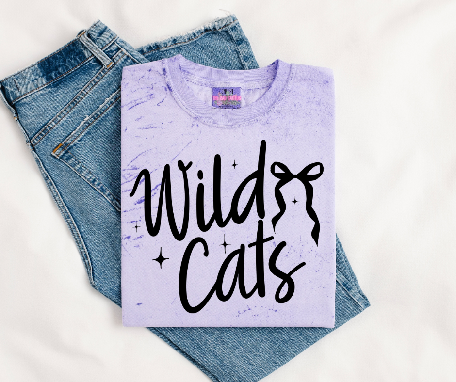 Wildcats Bow Graphic Tee or Crewneck Sweatshirt