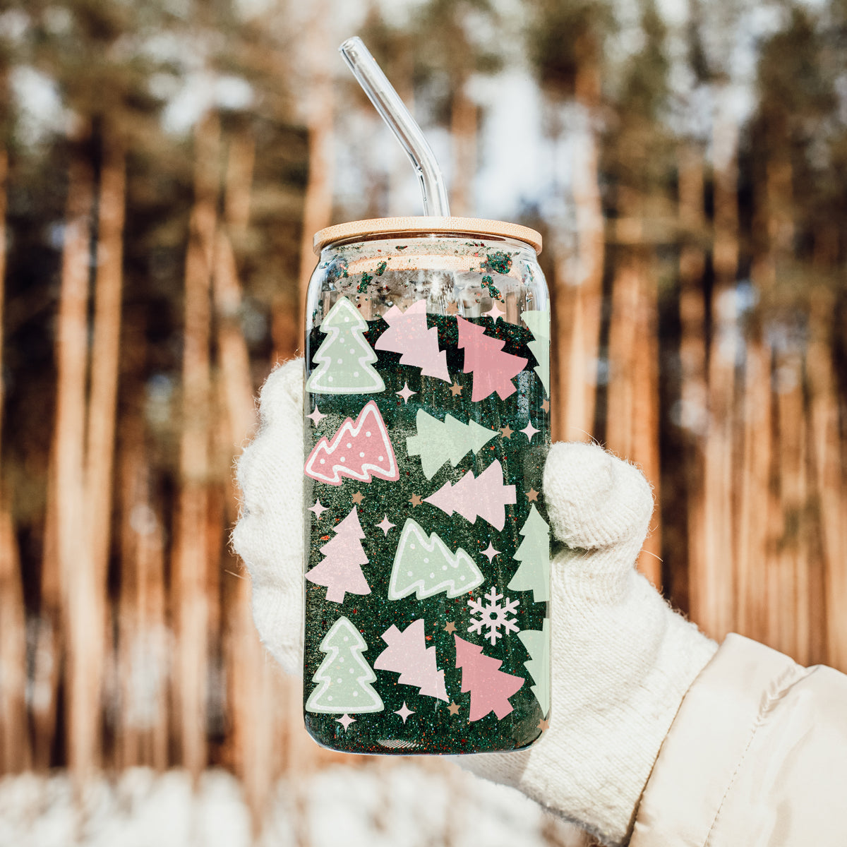 Tree Tops Glisten Glass Cup