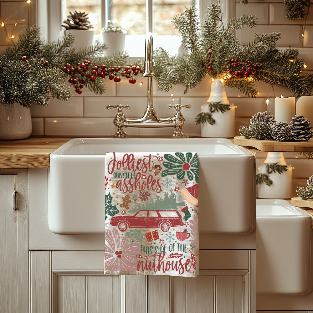 National Lampoon Christmas kitchen towel
Christmas Vacation movie kitchen decor
Clark Griswold kitchen towel design