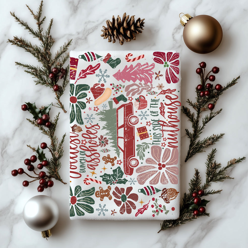 Griswold Christmas family vacation kitchen towel
Christmas vacation movie kitchen towel design
Family Christmas kitchen accessories