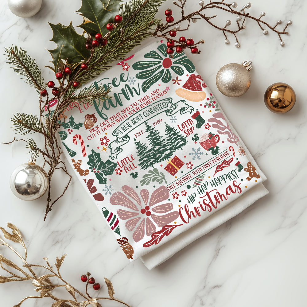 Classic holiday kitchen towel design
Nostalgic Christmas kitchen decor
Christmas gift kitchen towel vintage