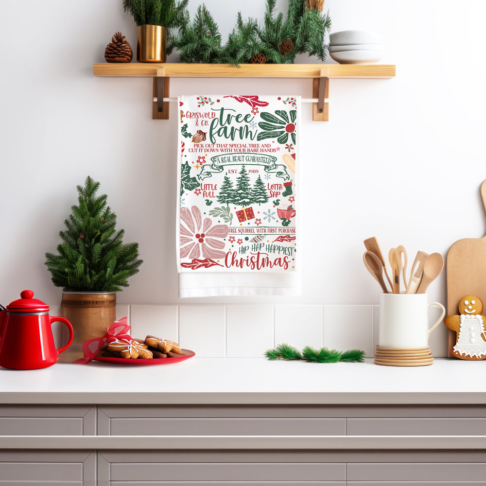 Rustic holiday kitchen towel design
Country Christmas kitchen decor towel
Farmhouse holiday kitchen accessories
